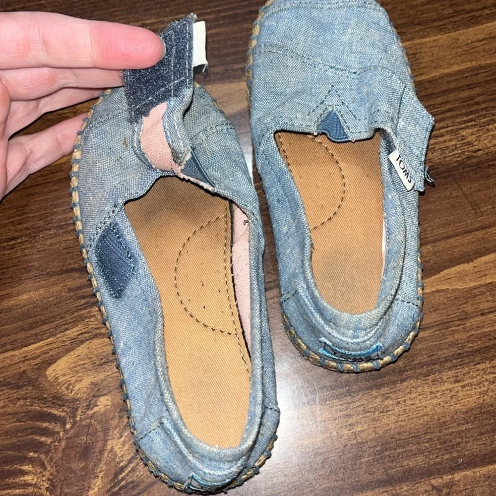 Toms Kids Light Blue Denim Slip-On Moccasins
